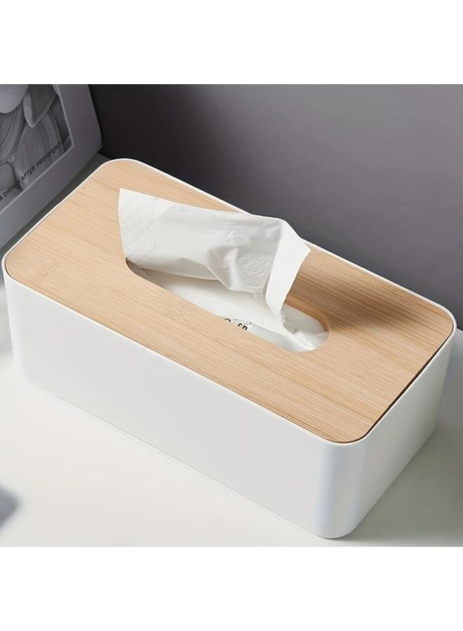 Red Modern Tissue Box Holder with Lid Space Saving Organizer for Bathroom Office - Image 3